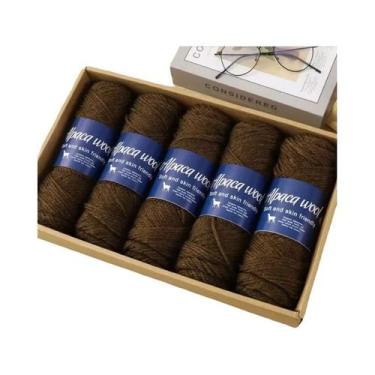 Imagem de Fio De Lã De Alpaca Quente E Elegante 500g Grosso Para Suéteres, Corta