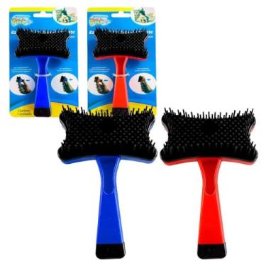 Imagem de Rasqueadeira Auto Limpante Pet Cães Gatos Tira Pelo Morto Fácil