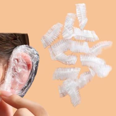 Imagem de Protetores de ouvido brancos descartáveis de alta elasticidade à prova d'água 10/20 peças - Orelha de plástico transparente para chuveiro, cabeleireiro e tingimento de cabelo (10 peças)