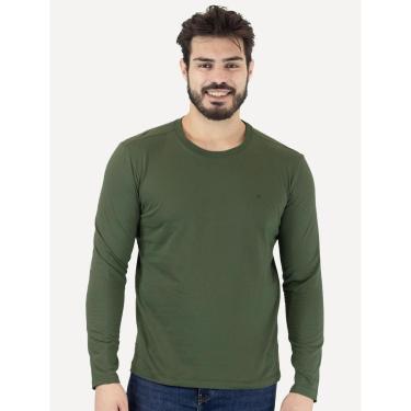 Imagem de Camiseta Colcci Masculina Manga Longa Logo Verde Escuro-Masculino