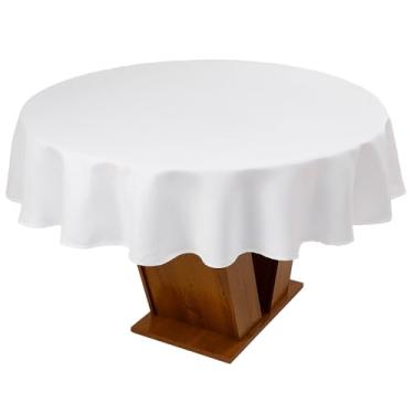 Imagem de Toalha De Mesa Lisa Rafimex Poliéster Redonda 220Cm Impermeável Branca