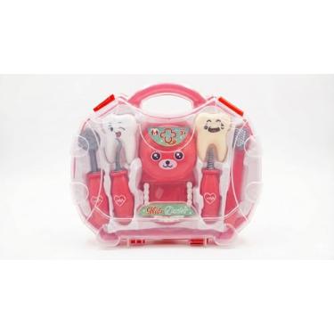 Imagem de Brinquedo Dentista Infantil Maleta Peças Médica Enfermeira Kit Escovação Limpeza Dental Brincar Crianças Aprendizado Conjunto Acessórios Escova Espelho Educativo Faz de Conta Plástico