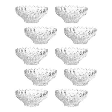 Imagem de Jogo 10 Taças De Sobremesa Bowl Vidro Transparente Brazilia 300ml 14cm Sorvete Açaí Em Casa Tem