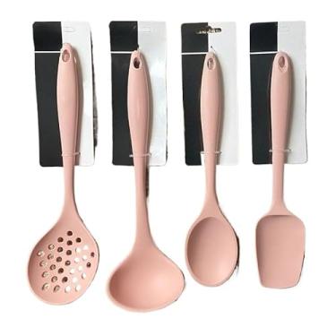 Imagem de Kit Utensílios de Silicone Para Cozinha Cinza 4 Peças(Rosé)