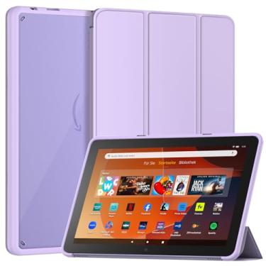 Imagem de Sanyetral Capa protetora para tablet com três dobras com função despertar/hibernar automática, não é compatível com TCL Kobo notável - roxo
