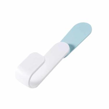 Imagem de Suporte de Parede Organizador para Tampas de Panelas e Potes, Plástico, Azul e Branco, 17,2 x 6,2 x 6 cm, Montagem na Parede, Armazenamento de Cozinha