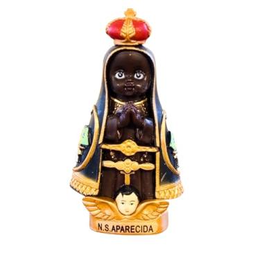 Imagem de Imagem Infantil Nossa Senhora Aparecida em Resina 8 cm – Estátua Católica Miniatura para Quarto de Criança, Lembrancinha de Batizado e Primeira Comunhão – Padroeira do Brasil