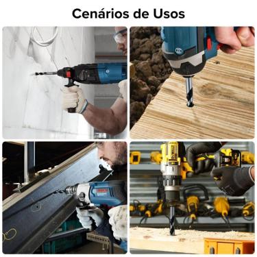 Imagem de Kit 2 Broca 8mm Multiuso Multimaterial Fura Tudo Vidro Porcelanato Cerâmica Madeira Concreto Multifuncional