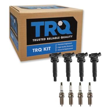 Imagem de TRQ Kit de ignição Velas de ignição de bobina de ignição compatíveis com Chevrolet Prizm 2000-2002 Pontiac Vibe 2000-2005 Toyota Celica 2000-2008 Corolla Matrix MR2 Spyder