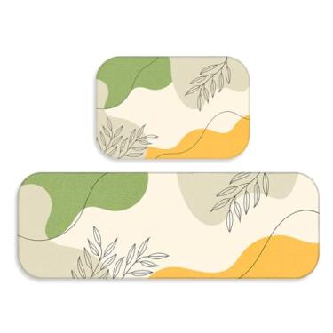 Imagem de Tapetes Cozinha Jogo 2 peças Modernos - Trilho + Passadeira - Antiderrapantes e Confortáveis(TPCOZ5137)