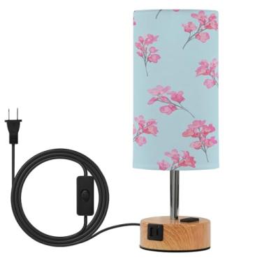 Imagem de Wassud Abajur de mesa de cabeceira de flores silvestres com 3 temperaturas de cor, luminária de mesa moderna com forro para sombra luminária noturna para sala de estar, quarto, escritório, berçário