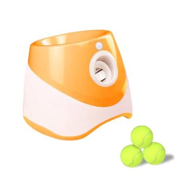 Imagem de Lançador Automático de Bola para Cães com 3 Bolas Interativo Tênis Máquina Lançar Pets Controle Distância Um Botão Brincadeiras Indoors Outdoors Promove Exercícios Duradouro Fácil Usar