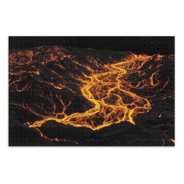 Imagem de Quebra-cabeça Lava Flow preto difícil para adultos com letras nas costas quebra-cabeça de 500 peças para adultos