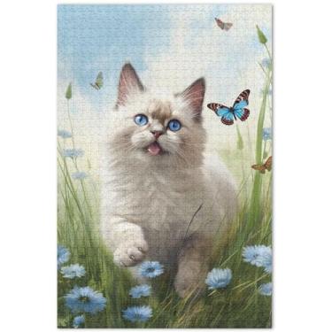 Imagem de Unicórnios roxos cenário fantástico 1000 peças quebra-cabeças para adultos flor animal pintura personalizada cena de inverno quebra-cabeças jogo quebra-cabeça, presentes, 75 x 40 centímetros