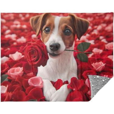 Imagem de TSENQUE Cobertor personalizado rosa para sofá Beagle para sofá para mulheres padrão cobertores e mantas 177,8 cm x 139,7 cm