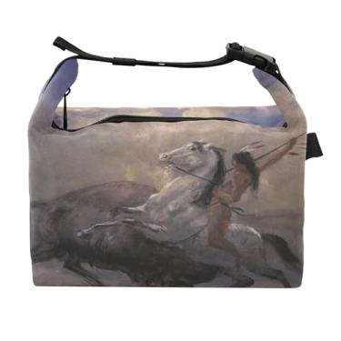 Imagem de TSENQUE Lancheira personalizada Albert Bierstadt Sketch Last Buffalo Lancheira reutilizável feminina para trabalho linda bolsa isolada para adultos