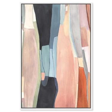 Imagem de Decoração de sala de estar com impressão em tela Glorious Lines I da Art Remedy, moldura branca, 50 x 76 cm