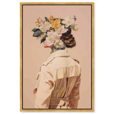 Imagem de Button Up to the Top Floral Canvas Print Floral Glam Wall Art por Art Remedy, moldura dourada, 50 x 76 cm
