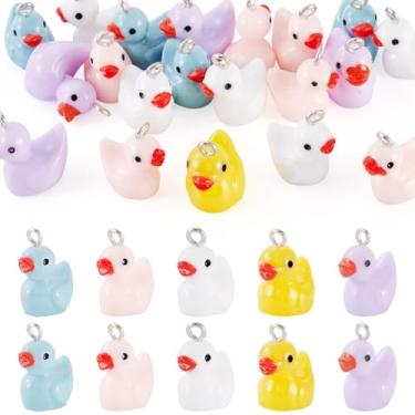 Imagem de Cheriswelry 20 peças de pingentes de animais para fazer joias de resina 3D, pingentes de pato fofos, enfeite de pendurar de 18 a 18,5 mm para pulseira faça você mesmo, chaveiro, colar, fabricação de