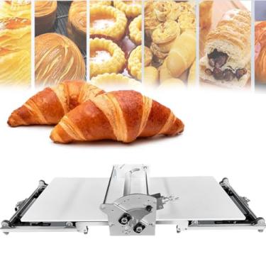 Imagem de Máquina Laminadora de Massa Elétrica Dobrável, Máquina de Rolagem de Ajustável, Adequada para de Croissant, Pizza e Folhada, Espessura Ajustável de 2 a 30 mm