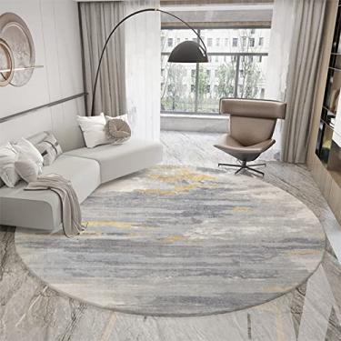 Imagem de Tapete redondo moderno abstrato tapete antiderrapante tapete de área redondo para quarto, sala de estar, estudo, tocar, tapete, A, diâmetro 160 cm/5,2 pés