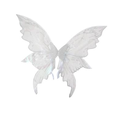 Imagem de Hailong Ming Asas de Fada, Asas de Borboleta para Mulheres Adultas, Ideais para Apresentações de Palco E Festas, Prata Branca