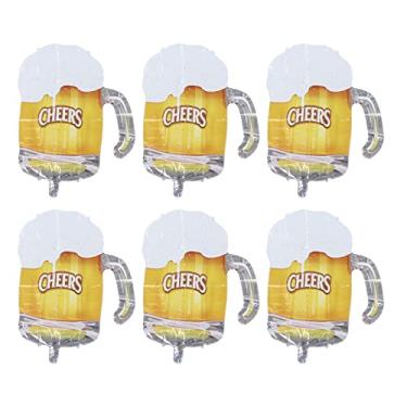 Imagem de Cryfokt Balão de Caneca de Cerveja Balões Grandes e Duráveis ​​de Felicidades para Decoração de Fundo de Festa Canecas de Cerveja Reutilizáveis ​​Balões de Folha para Aniversários, Casamentos,