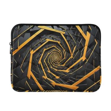 Imagem de Bolsa para laptop fina e leve com geometria espiral metálica, bolsa de transporte durável para tablet de viagem para trabalho, bolsa de computador para mulheres, de 13 a 14 polegadas