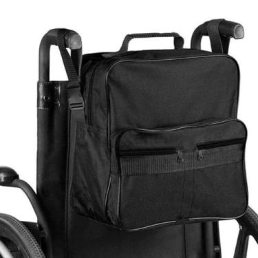 Imagem de BAHULA Mochila para cadeira de rodas, bolsa para cadeira de rodas, bolsas para pendurar nas costas, acessórios para cadeira de rodas elétrica, grande armazenamento para andador, preto, 35 * 19 * 30 cm