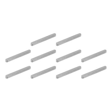 Imagem de uxcell Chave de pena redonda de 10 peças, chave de eixo de acionamento paralelo de aço carbono de 3 x 3 x 30 mm, chave de chave para conexão de fixação do tipo de eixo