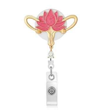 Imagem de MEDFOLY Carretel de crachá Uterus retrátil para ginecologia com clipe de crachá de identificação médica para mulheres médicas enfermeiras