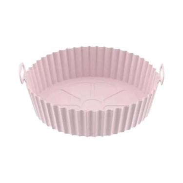 Imagem de Cesta De Silicone Para Air Fryer 24/20cm, Bandeja Reutilizável, Prato 