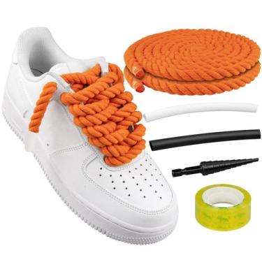Imagem de Cadarços de sapato Endoto Thick Rope para Air Force 1 Orange 8,5 mm