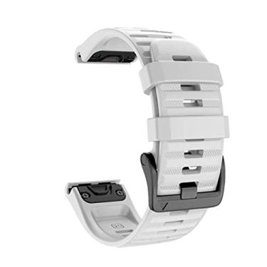 Imagem de BUDAY 20 22 26mm pulseira de relógio para Garmin Fenix 6X 6 Pro 5 5XPlus 3HR Descent Mk1 MK2 Enduro pulseira de silicone liberação rápida Easyfit pulseira de pulso (Cor: branco, Tamanho: 22mm)