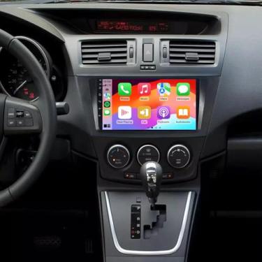 Imagem de Rádio estéreo para carro Android 13 para Mazda 5 2011 2012 2013, rádio com tela sensível ao toque de 22.9 cm Double Din Carplay Android Auto Rádio GPS Navi Player Carplay Bluetooth FM 1280 x 720 AHD