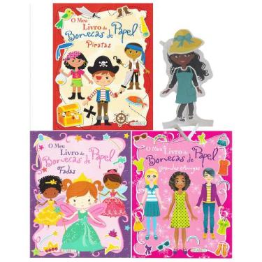 Imagem de Kit 3 Livros O Meu Livro De Bonecas De Papel Para Montar: Fadas, Pirat