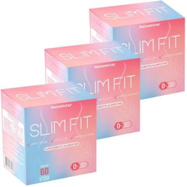 Imagem de Kit 3 Slim Fit Suplemento Alimentar Super Fibras Psyllium 180 Cápsulas