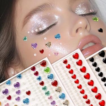 Imagem de 3 peças de dopamina amor pérola sólida rosto decoração dia dos namorados, baile de máscaras de carnaval para cabelo olhos rosto tatuagem temporária com decoração corporal