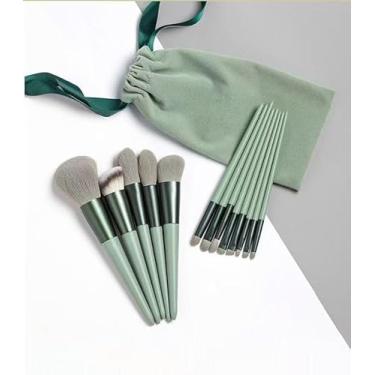 Imagem de Pacote com 13 pincéis de maquiagem, kit de maquiagem profissional com base, pó, corretivo, sombra e pincéis de blush para aplicação impecável de rosto e olhos