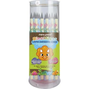 Imagem de Lápis Preto Redondo Infinito HB Dinossauro Pote com 24 - Newpen