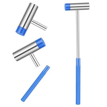 Imagem de Mabor Martelo pequeno de cabeça dupla, mini martelo leve, martelo de cabeça de plástico e metal de 16 cm, mini martelos de joias para artesanato, relógios, afinação, madeira, instrumentos musicais