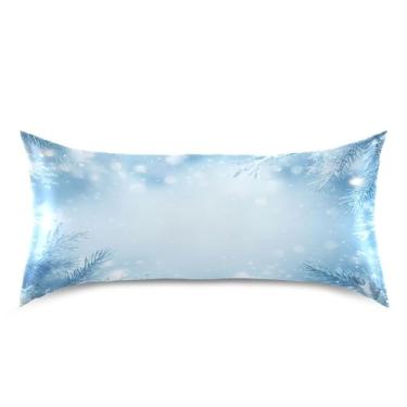 Imagem de Blueangle Fronha de cetim flocos de neve para cabelo e pele, fronha de seda, tamanho king (50,8 x 101,6 cm) - fronhas de cetim com fecho de envelope (888)