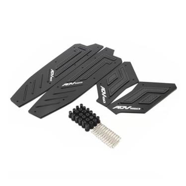 Imagem de Anti-derrapante Apoio Para Os Pés Kit De Para Dianteiro E Traseiro Para ADV150 2019 2020 ADV 150 Conjunto Almofadas Para Descanso(Preto)
