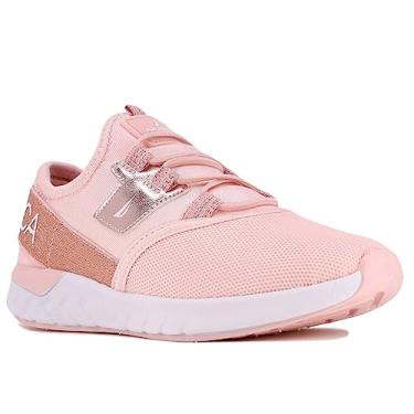 Imagem de Nautica Tênis infantil atlético slip-on tênis de corrida elástico |Menino - menina|(criança grande/criança pequena/bebê) - Neave/Kappil, Ouro rosa - Steam Rock, 2 Little Kid