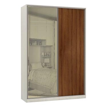 Imagem de Guarda-Roupa Solteiro Luciane 2 Portas 3 Gavetas Prime Plus 159 Cm Com Espelho Reflecta
