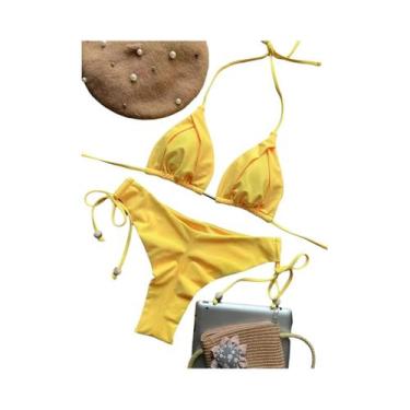 Imagem de Biquini Brasileiro Feminino Sexy com Halter Push Up e Corrente - Verão