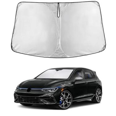 Imagem de EcoNour Para-brisas para Volkswagen Golf MK8 2022–2025 | Persiana para janela frontal de ajuste personalizado | Bloqueia raios UV nocivos e reduz o calor | Viseira dobrável com bolsa de armazenamento