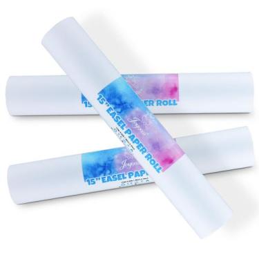 Imagem de Rolo de papel Easel Joyooss 38 cm x 300 m, pacote com 3, branco