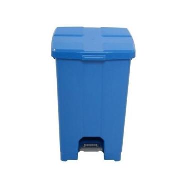 Imagem de Lixeira Plastica Com Pedal 60l (p60) Azul - jsn