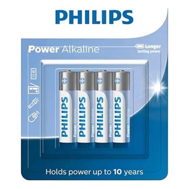 Imagem de Pilha Alcalina Philips AAA LR03P4B/59 Blister C/4 Und - PHILIPS DO BRA